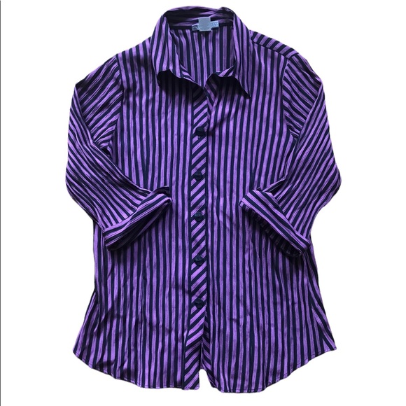 Purple Striped Emo Blouse - Picture 1 of 3